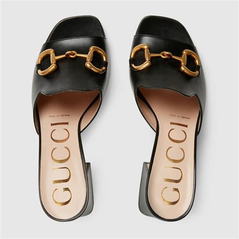 gucci horsebit leather sandal|gucci slide sandals with horsebit.